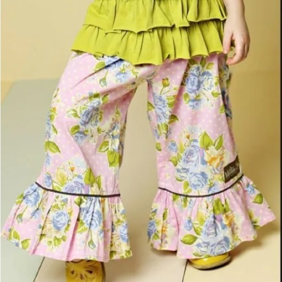 Matilda Jane Good Hart Maple Sugar Ruffles Floral Pants - Picture 4 of 5